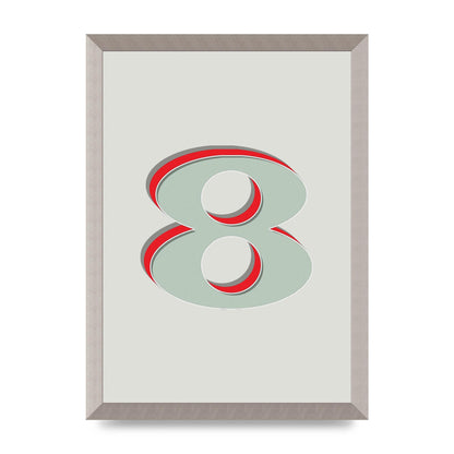 Mix Match Number 8" Art For The Home - A3 framed
