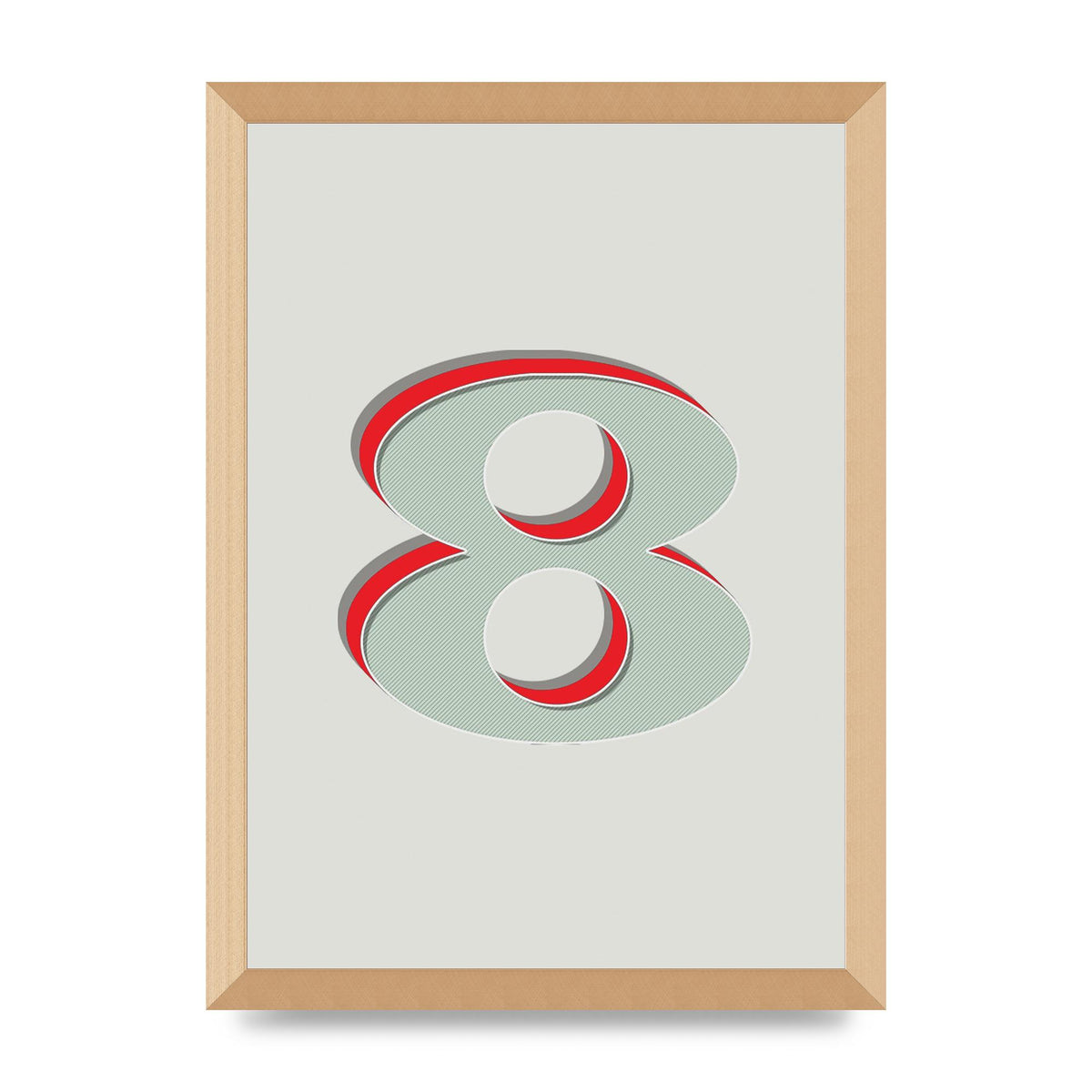 Mix Match Number 8" Art For The Home - A3 framed