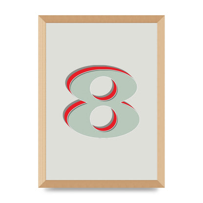 Mix Match Number 8" Art For The Home - A3 framed