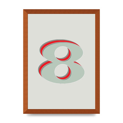 Mix Match Number 8" Art For The Home - A3 framed