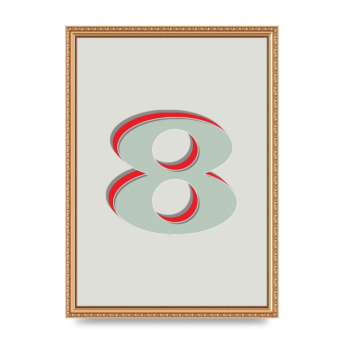 Mix Match Number 8" Art For The Home - A3 framed