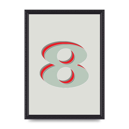 Mix Match Number 8" Art For The Home - A3 framed
