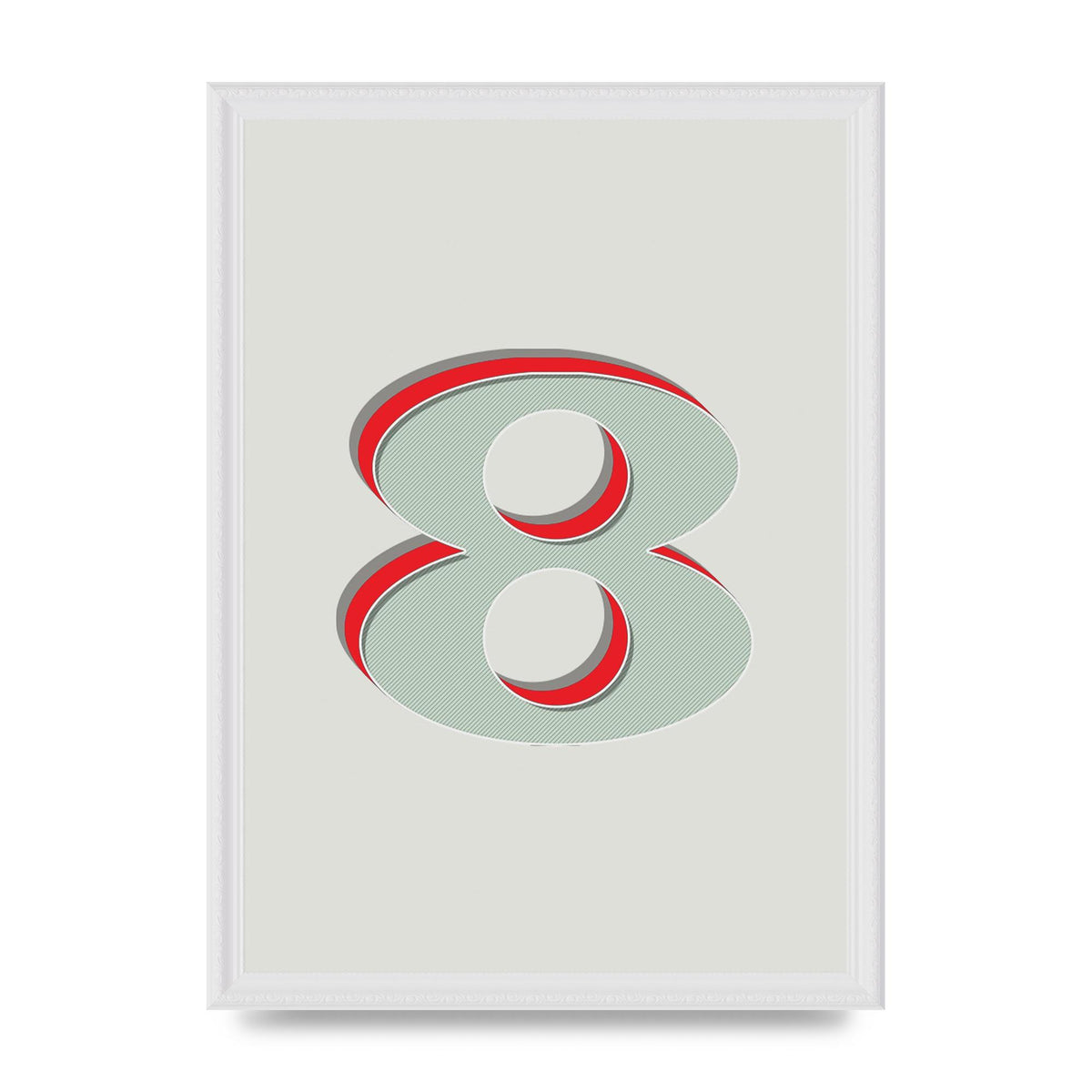 Mix Match Number 8" Art For The Home - A3 framed