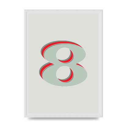 Mix Match Number 8" Art For The Home - A3 framed