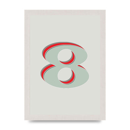 Mix Match Number 8" Art For The Home - A4 framed