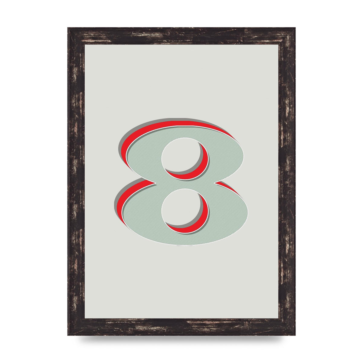 Mix Match Number 8" Art For The Home - A4 framed