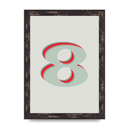 Mix Match Number 8" Art For The Home - A4 framed