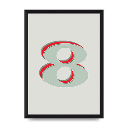 Mix Match Number 8" Art For The Home - A4 framed