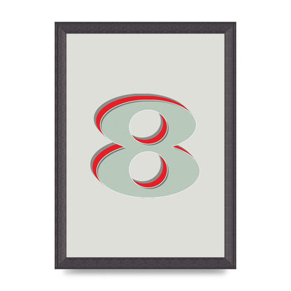 Mix Match Number 8" Art For The Home - A4 framed