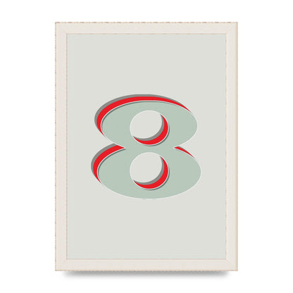 Mix Match Number 8" Art For The Home - A4 framed