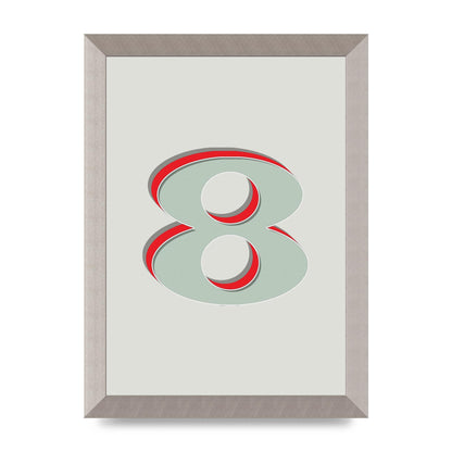 Mix Match Number 8" Art For The Home - A4 framed