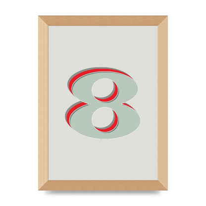 Mix Match Number 8" Art For The Home - A4 framed
