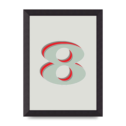 Mix Match Number 8" Art For The Home - A4 framed