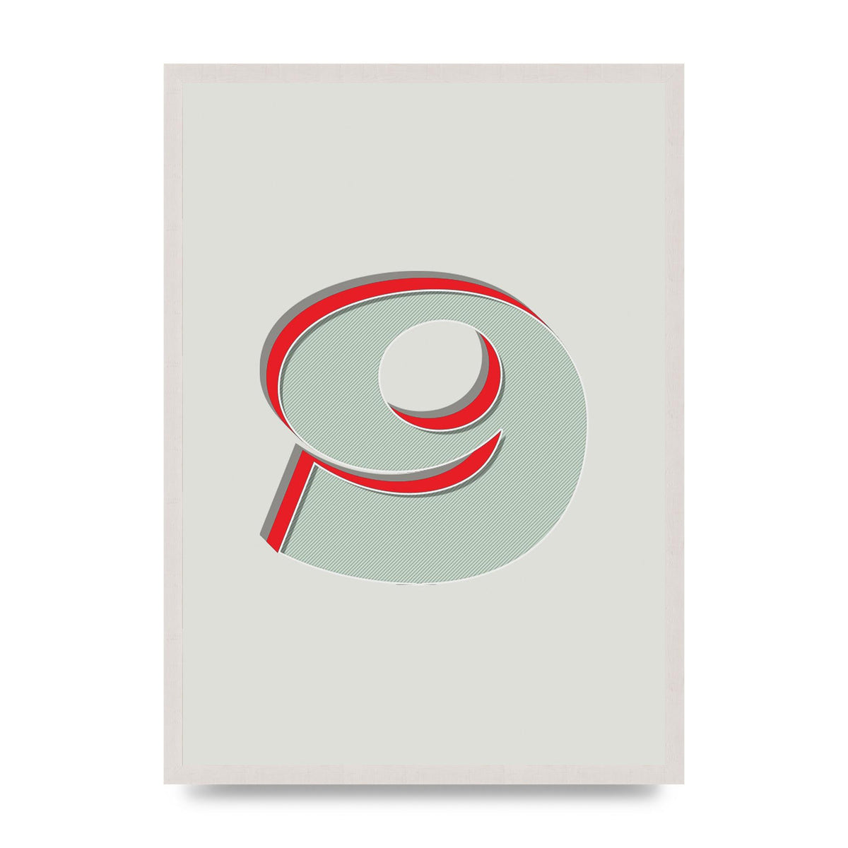Mix Match Number 9" Printed Poster - A2 framed