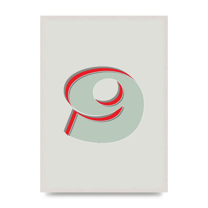 Mix Match Number 9" Printed Poster - A2 framed