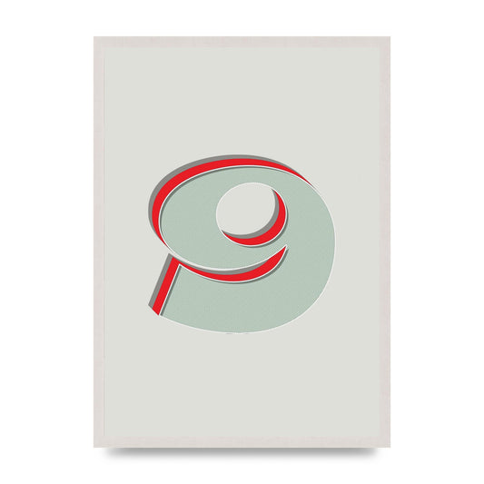 Mix Match Number 9" Printed Poster - A2 framed