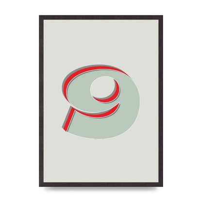 Mix Match Number 9" Printed Poster - A2 framed