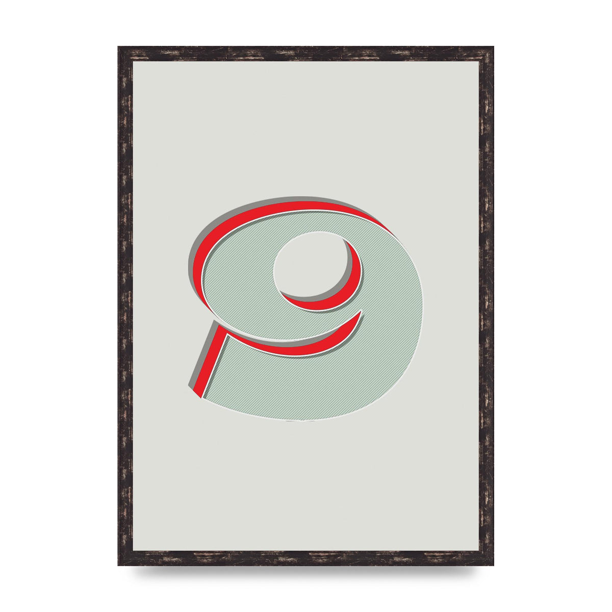 Mix Match Number 9" Printed Poster - A2 framed