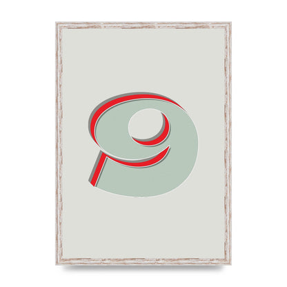 Mix Match Number 9" Printed Poster - A2 framed