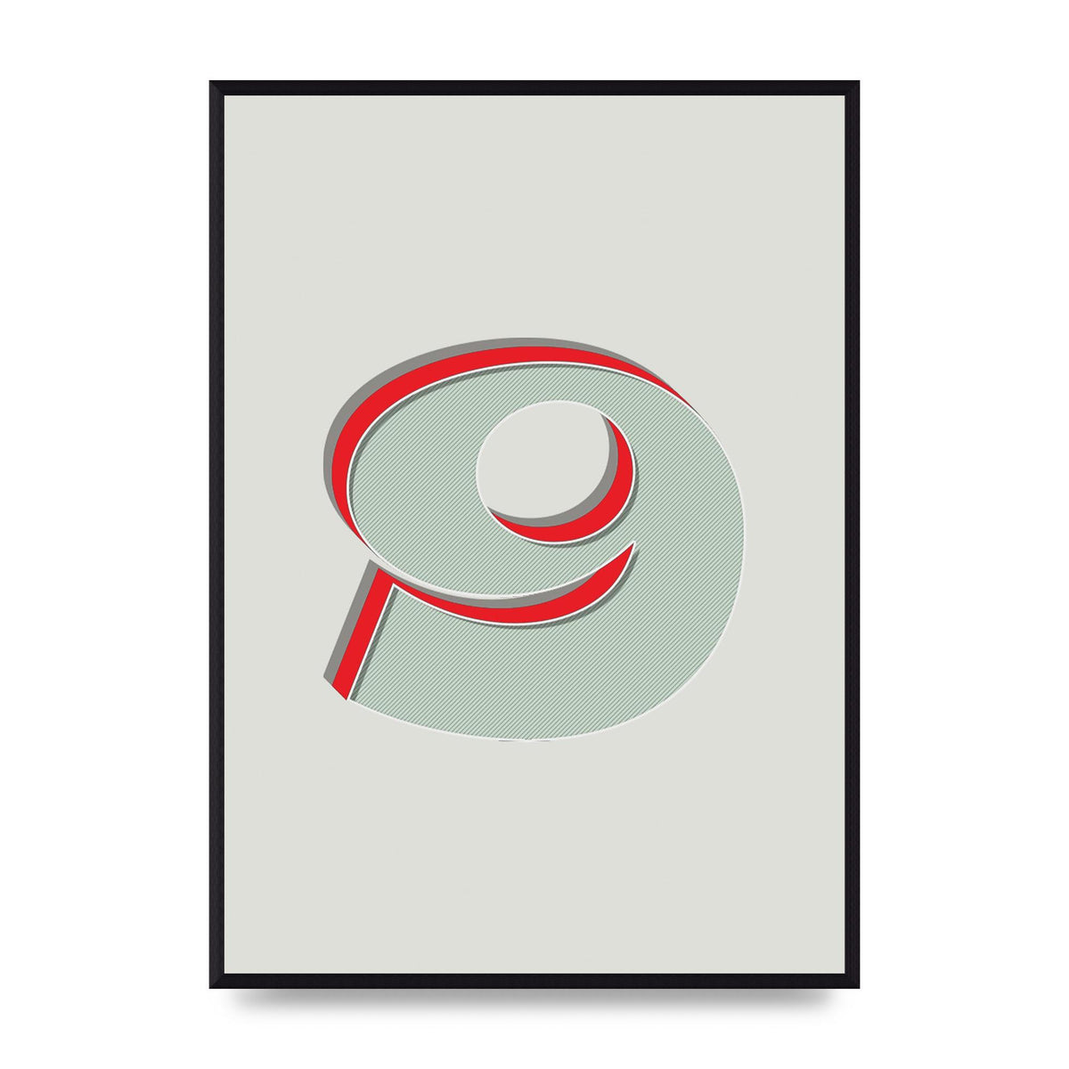 Mix Match Number 9" Printed Poster - A2 framed