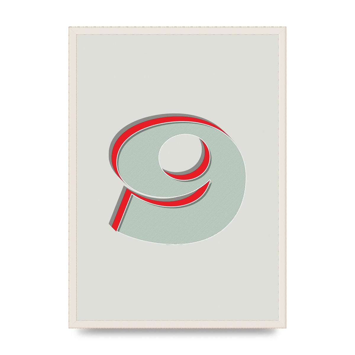 Mix Match Number 9" Printed Poster - A2 framed