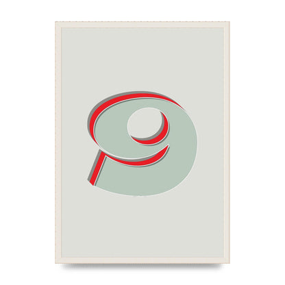 Mix Match Number 9" Printed Poster - A2 framed
