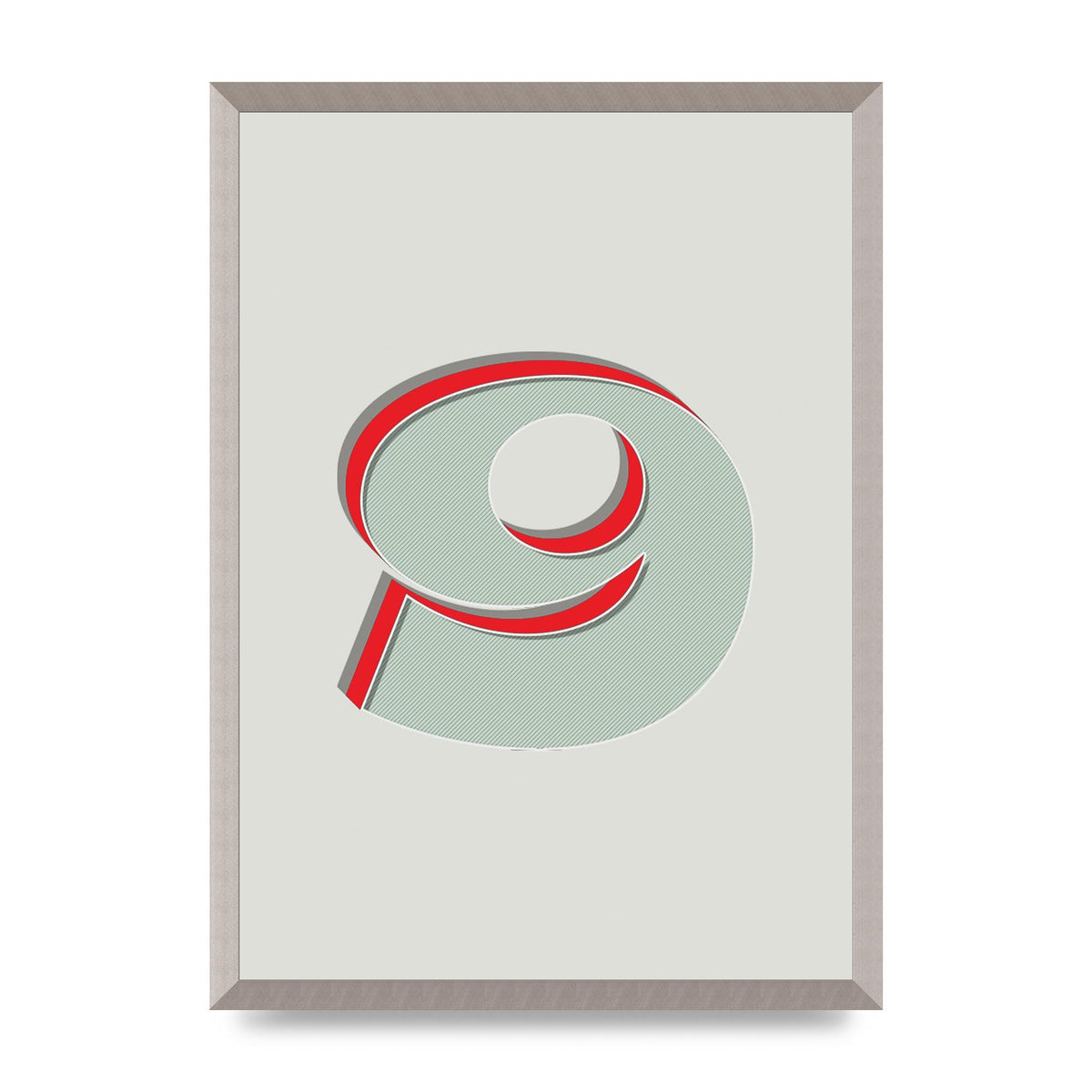 Mix Match Number 9" Printed Poster - A2 framed