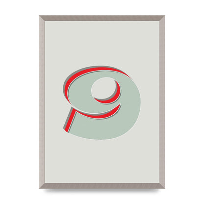 Mix Match Number 9" Printed Poster - A2 framed