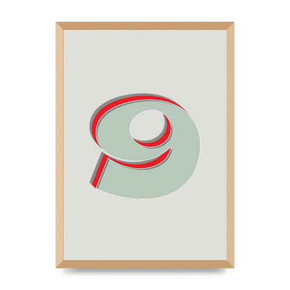 Mix Match Number 9" Printed Poster - A2 framed