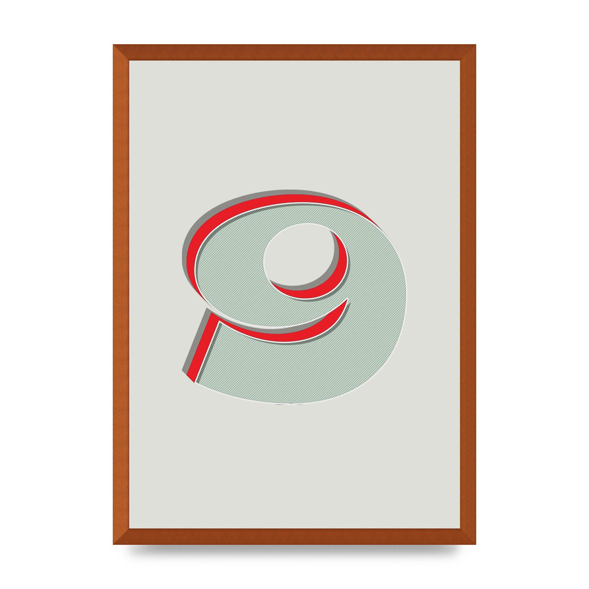 Mix Match Number 9" Printed Poster - A2 framed