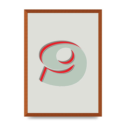 Mix Match Number 9" Printed Poster - A2 framed