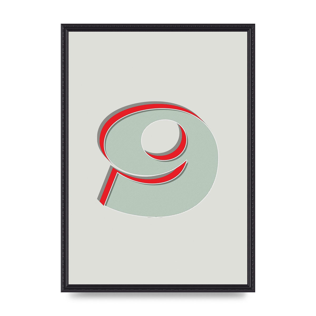 Mix Match Number 9" Printed Poster - A2 framed