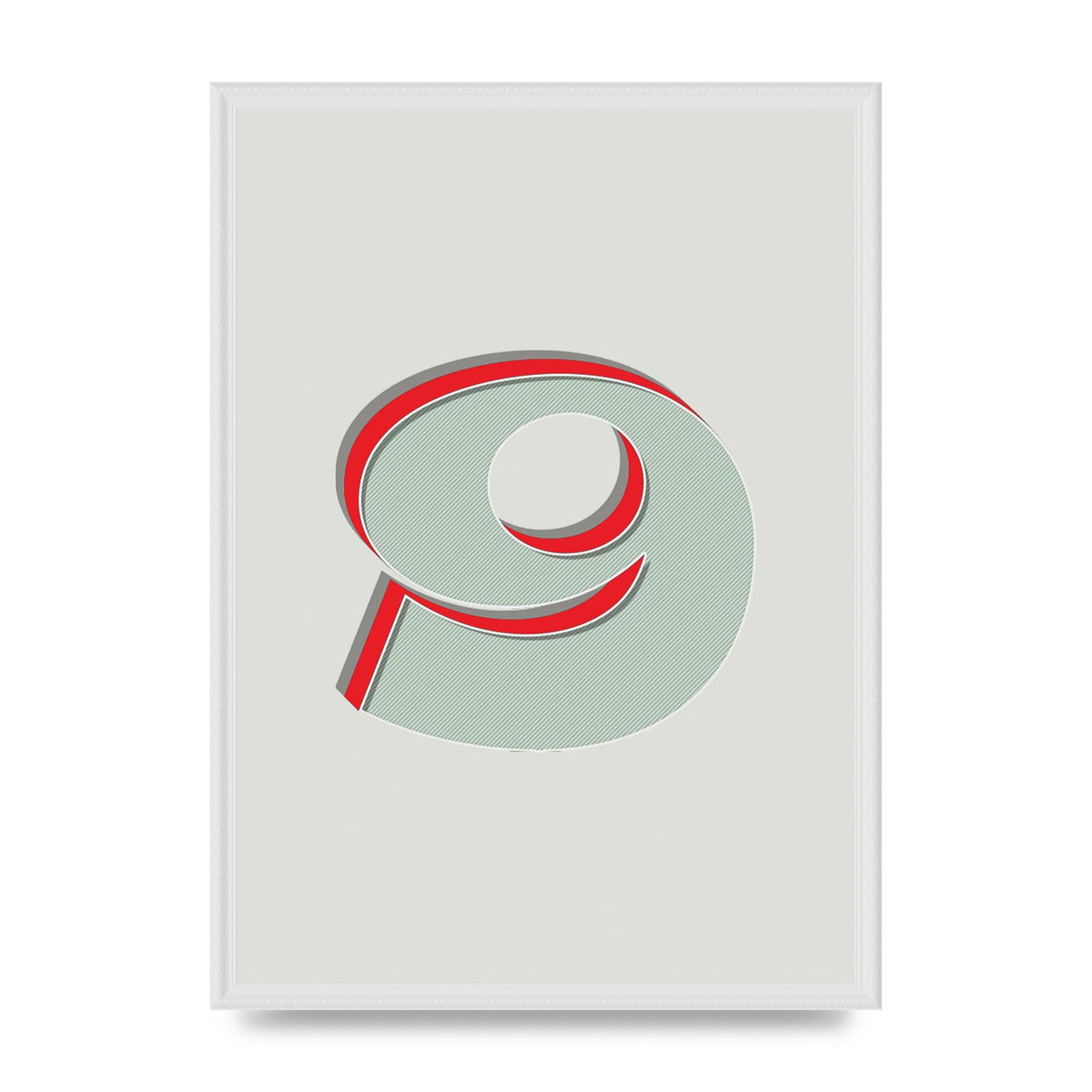 Mix Match Number 9" Printed Poster - A2 framed