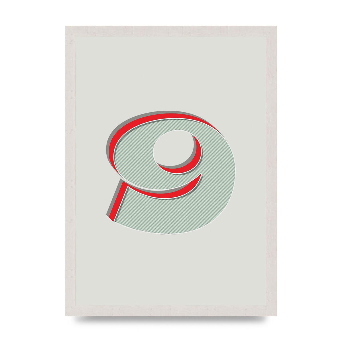 Mix Match Number 9" Printed Poster - A3 framed