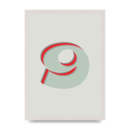 Mix Match Number 9" Printed Poster - A3 framed