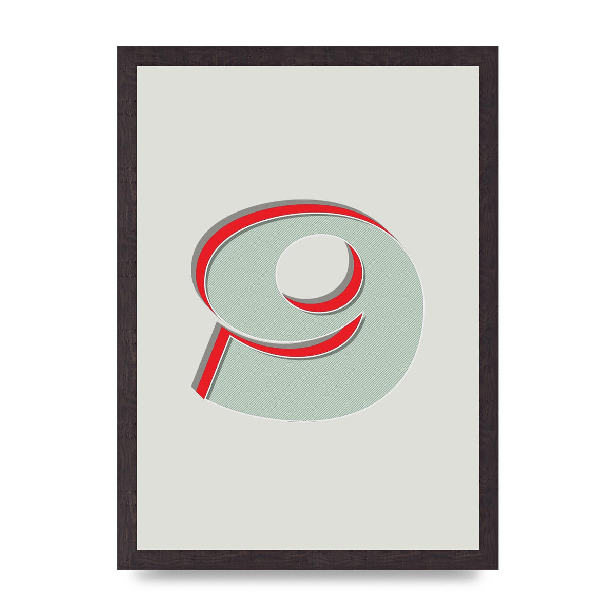 Mix Match Number 9" Printed Poster - A3 framed