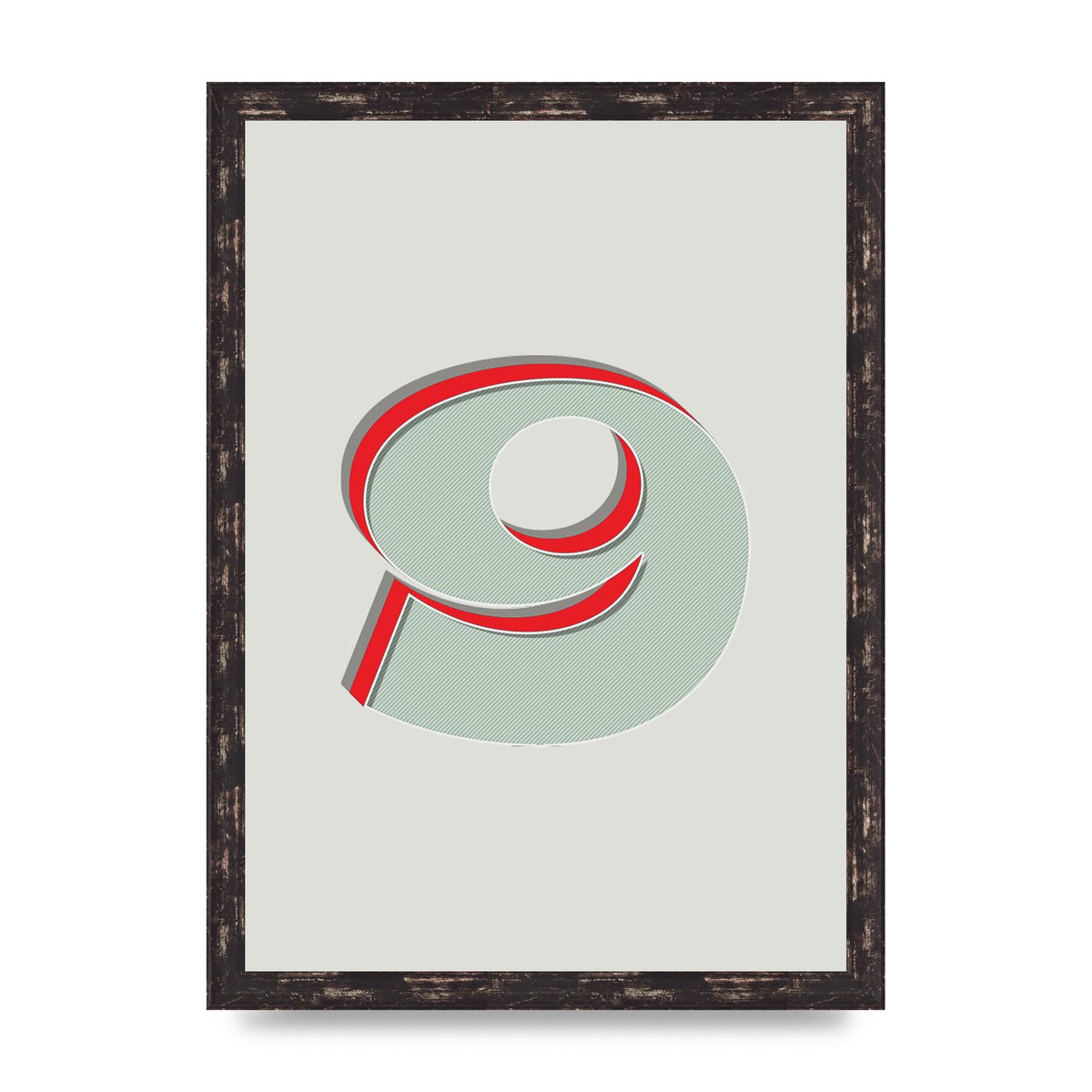Mix Match Number 9" Printed Poster - A3 framed