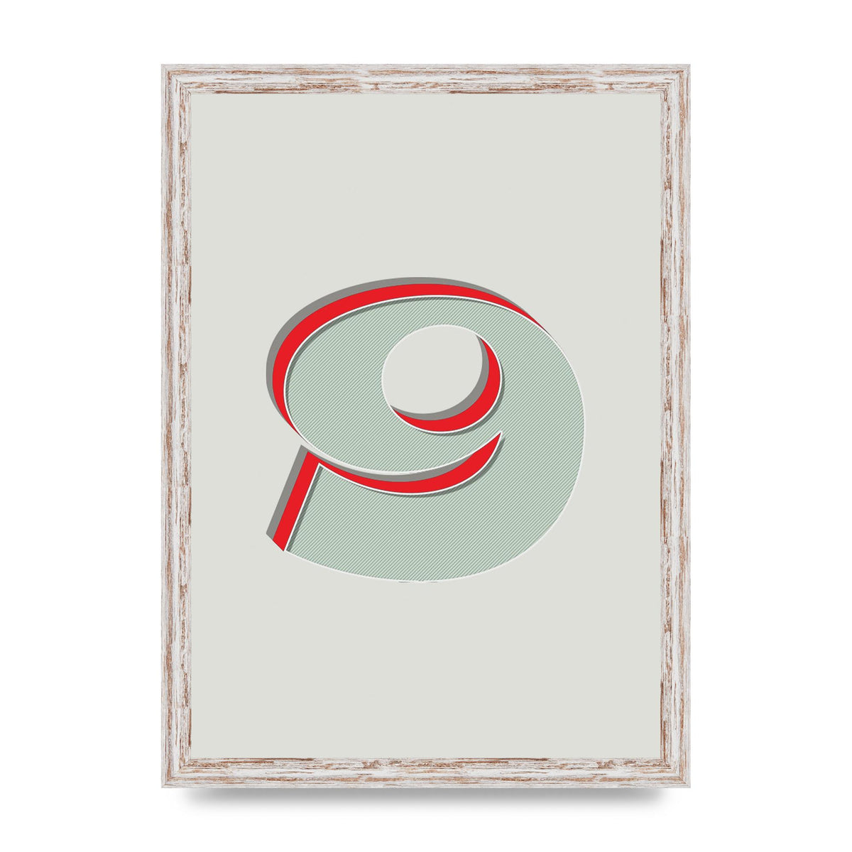 Mix Match Number 9" Printed Poster - A3 framed