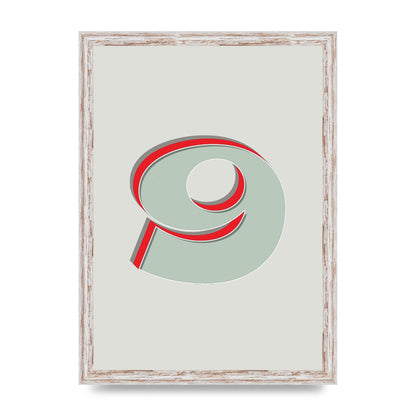 Mix Match Number 9" Printed Poster - A3 framed