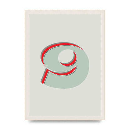 Mix Match Number 9" Printed Poster - A3 framed