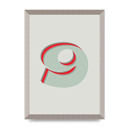 Mix Match Number 9" Printed Poster - A3 framed