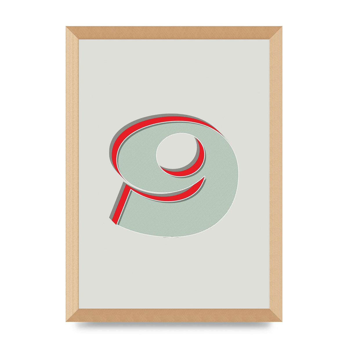 Mix Match Number 9" Printed Poster - A3 framed