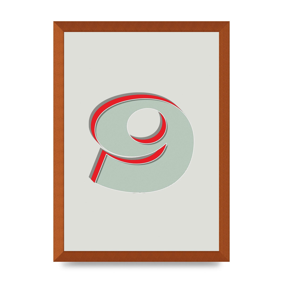 Mix Match Number 9" Printed Poster - A3 framed