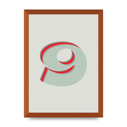Mix Match Number 9" Printed Poster - A3 framed