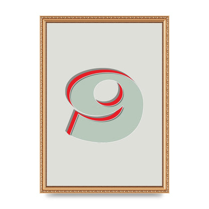 Mix Match Number 9" Printed Poster - A3 framed