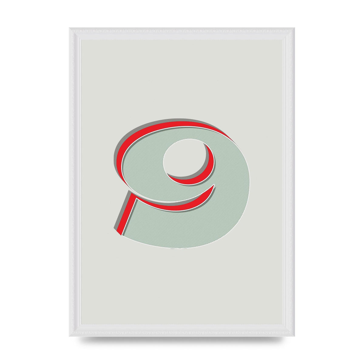 Mix Match Number 9" Printed Poster - A3 framed