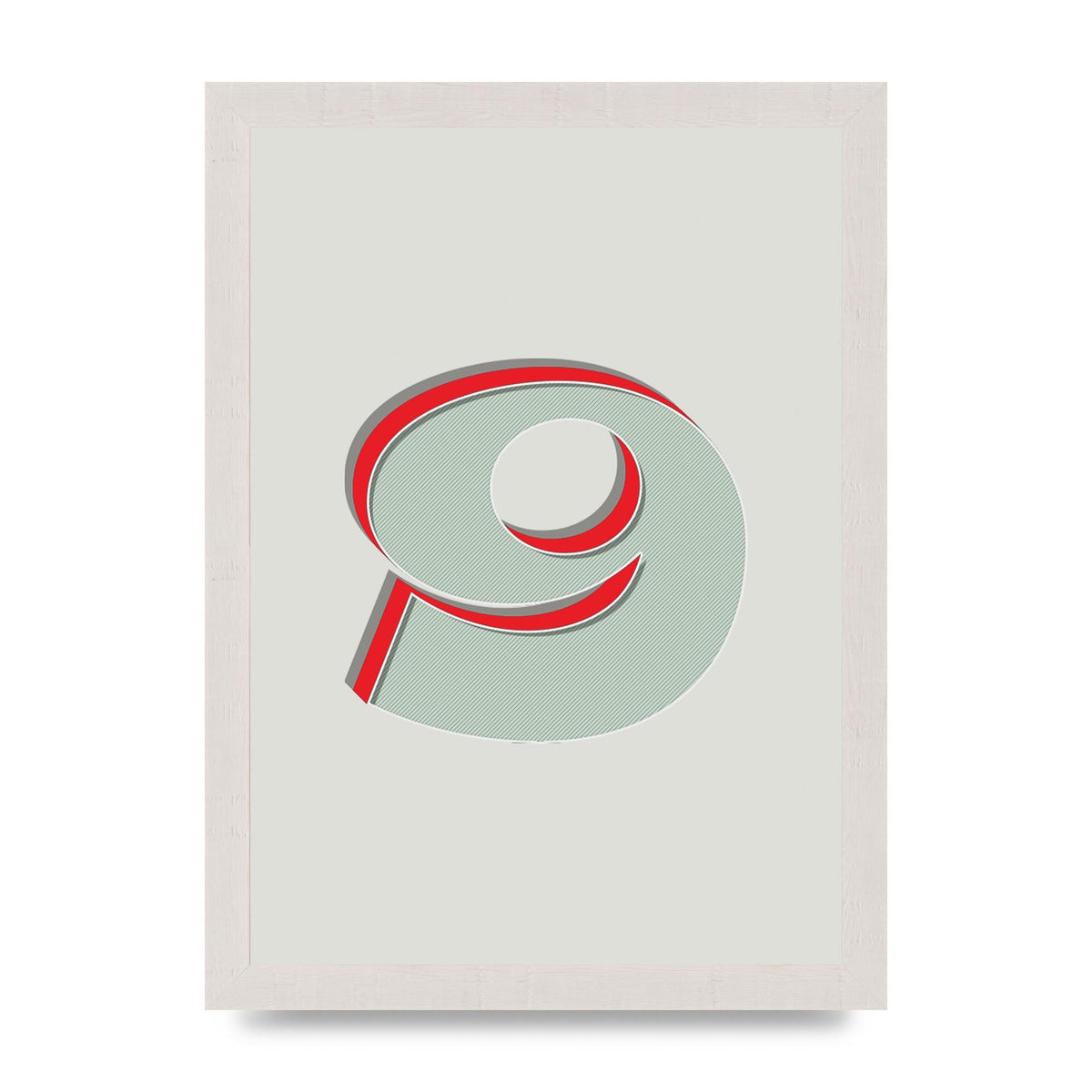 Mix Match Number 9" Printed Poster - A4 framed