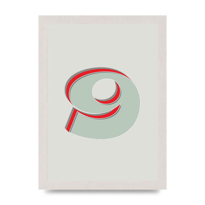 Mix Match Number 9" Printed Poster - A4 framed