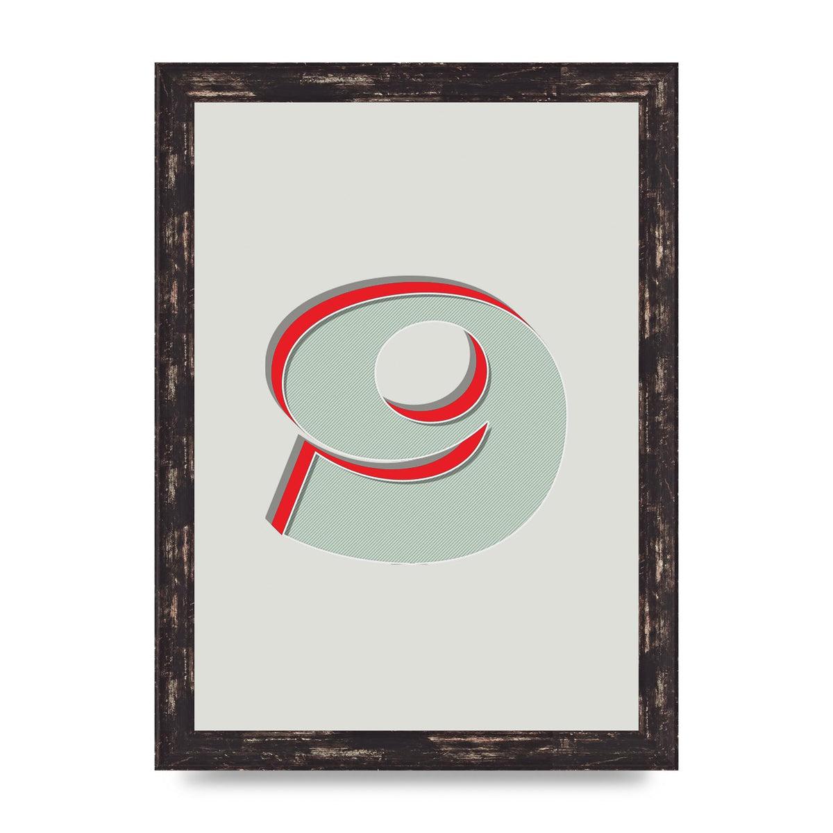 Mix Match Number 9" Printed Poster - A4 framed