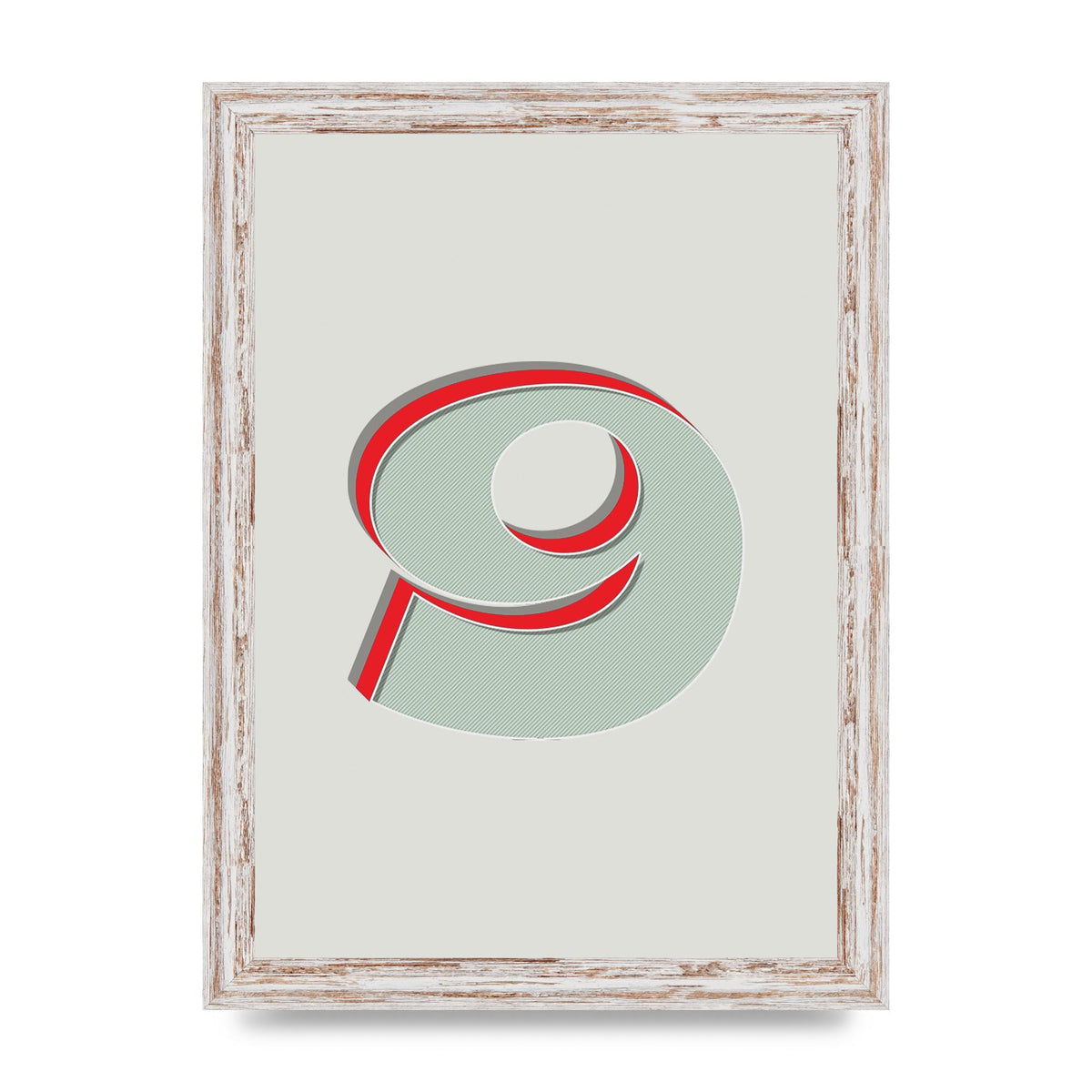 Mix Match Number 9" Printed Poster - A4 framed